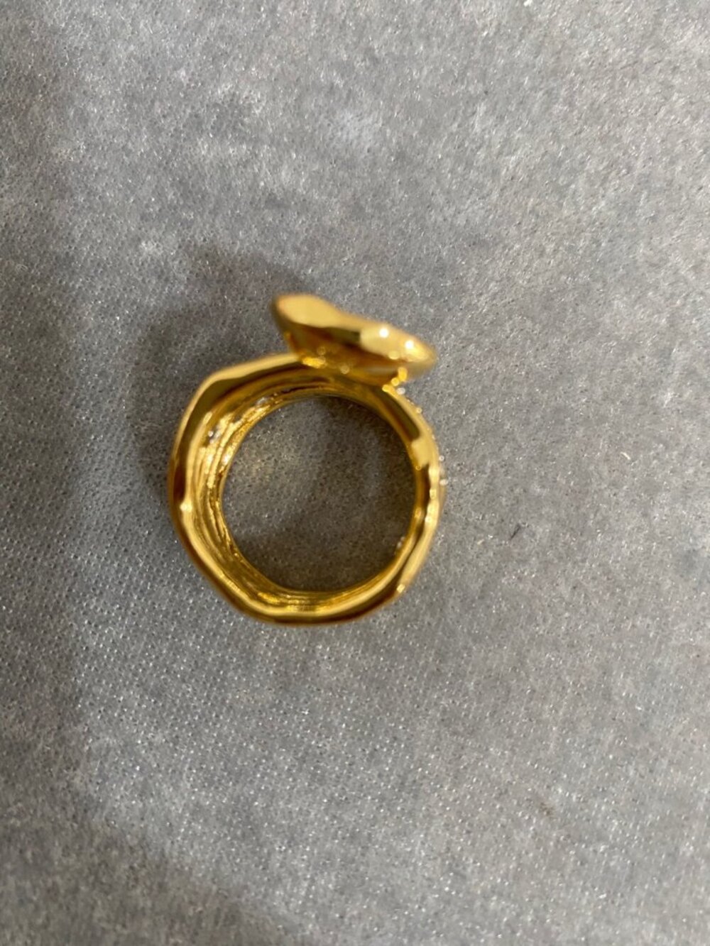 Alexis Bittar Gold Crystal Multi-Band Statement Ring size 7 - Picture 2 of 4